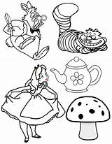 Tea Party Alice Wonderland Coloring Mad Hatter Pages Drawing Cartoon Drawings Clip Hatters Color Disney Dormouse Printable Clipart Wunderland School sketch template