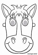 Maske Pferd Basteln Masken Malvorlagen Einhorn Pferde sketch template