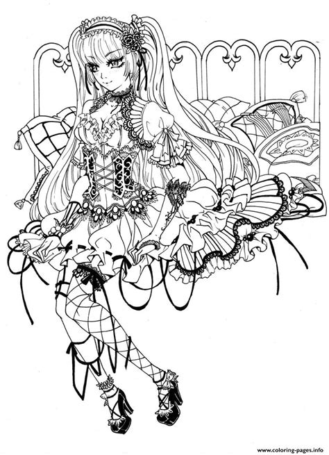 exotic fairy coloring pages goth punk fairy black white