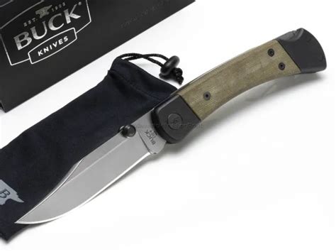 buck  hunter sport pro sv folding edc lockback knife micarta usa