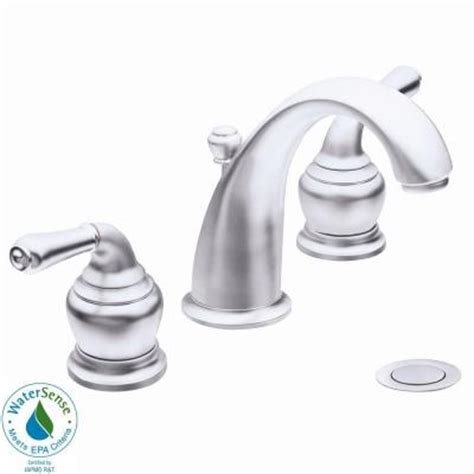 moen monticello   widespread  handle high arc bathroom faucet trim  platinum discontinued