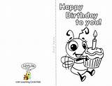 Birthday Printable Cards Coloring Color Goodbye Card Kids Happy Bee Print Year Grandma Good Template Pages Own Boys Funny Beautiful sketch template