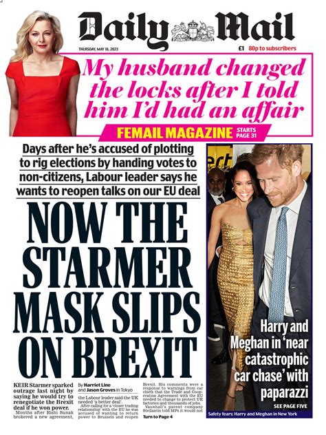 daily mail front page 18th of may 2023 tomorrow s papers today