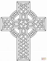 Celtic Cross Coloring Pages Drawing Printable Line Croix Color Coloriage Celte Crafts Plain sketch template