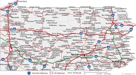 map  pennsylvania cities pennsylvania road map