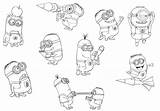 Minions Minion Coloriages Dos sketch template