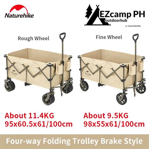 naturehike tc  camping trolley cart narrow wide brake stopper
