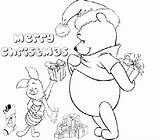 Christmas Pooh Winnie Coloring Pages Disney Cartoon Holiday Christmast Birthday Baby Cute Characters Color Rae Happy sketch template
