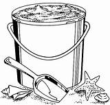 Sand Bucket Coloring Pages Beach Collecting Pail Template sketch template