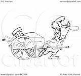 Pulling Man Cart Cartoon Amish Hand Outline Illustration Royalty Toonaday Rf Clip Regarding Notes sketch template