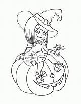 Witch Halloween Coloring Pages Cute Drawing Kids Printables Pumpkin Printable Sheets Getdrawings Wuppsy Hub Simple sketch template