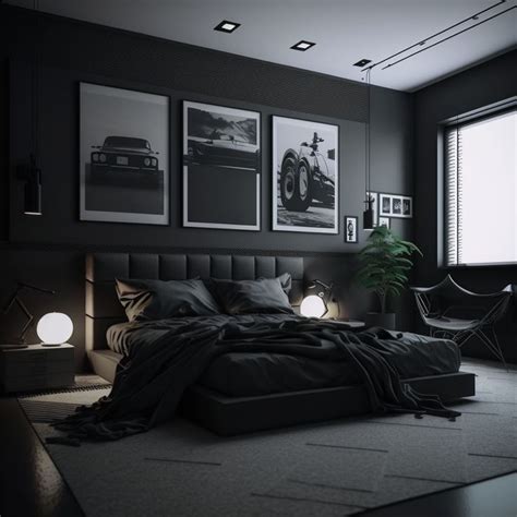 black theme bedroom decor