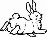 Clip Running Bunny Rabbit Outline Clipart Computer sketch template