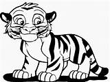 Tiger Coloring Pages Cute Printable Clipart Kids Colouring Advertisement sketch template