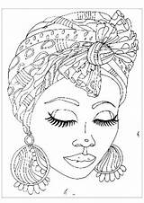 Coloring Pages Girl African Adult Printable Colouring Women Paintings Books Color Sheet Drawings American Pdf Sheets Girls Book Portrait Magic sketch template