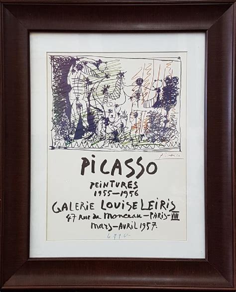 pablo picasso signed poster lithograph feb   miami auction gallery  fl
