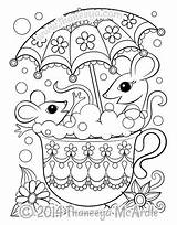 Coloring Pages Teacup Adult Printable 60s Book Mice Cute Kids Books Sheets Kleurplaten Animal Colouring Thaneeya Adults Mandala Flower Power sketch template