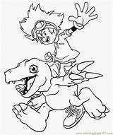Coloring Digimon Tai sketch template