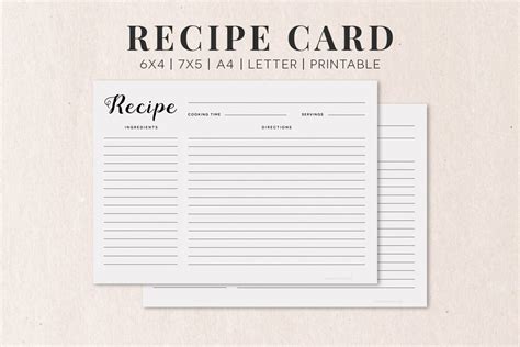 recipe card template printable calepmidnightpigco