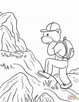 Coloring Hiking Pages Camping Bear Printable sketch template