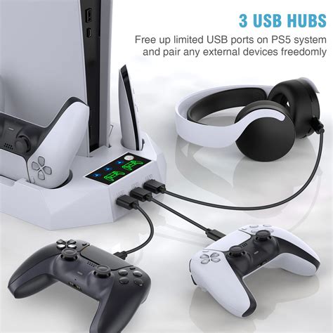 Buy Ps5 Stand And Cooling Station With Dual Controller Charging Station