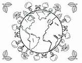 Earth Coloring Pages Kids Environmental Mandala Globe Planting Child Tree Great sketch template