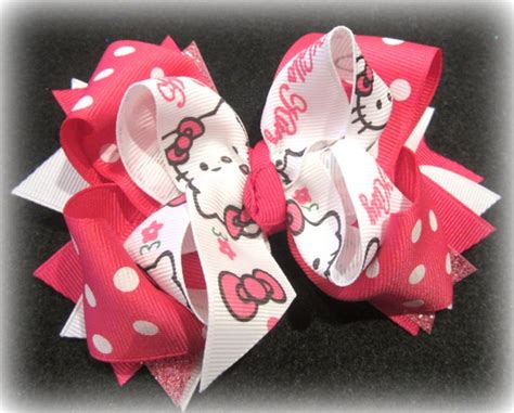 items similar  happy kitty hairbow boutique hair bow kitty bows