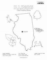 Illinois Coloring Pages Kids Fun Activities Geography State Worksheets Squared Teaching Getcolorings Getdrawings Color Printables sketch template