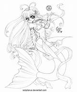 Mermaid Anime Pages Coloring Colouring Drawing Deviantart Getdrawings sketch template