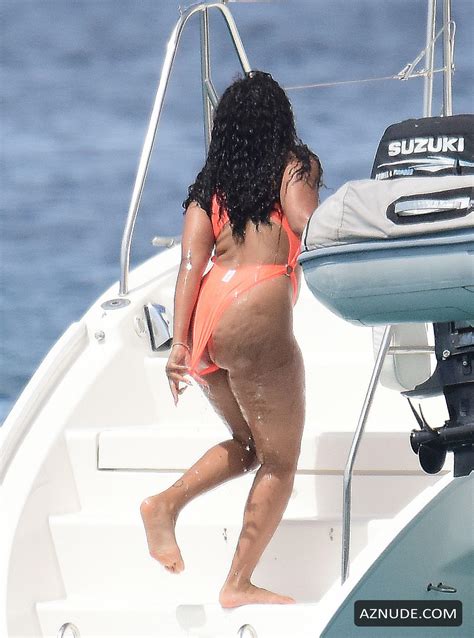 Angela Simmons Sexy In An Orange Bikini With Friends In Barbados 07 02