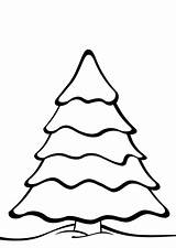 Tree Christmas Coloring Outline Drawing Easy Pages Clipart Transparent Edupics Large sketch template