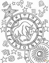 Taurus Sign Tauro Zodiaco Signos Signo Znaki Zodiaku Supercoloring Astrology Mandalas Sagitario Astronomy Zodiacale Segno Drukuj sketch template