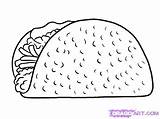 Coloring Taco Tacos Food Drawings Dragons Mexican Sheet Pages Template Drawing Paintingvalley sketch template