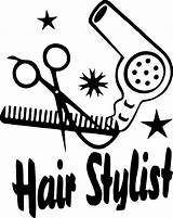 Hair Stylist Salon Dryer Clipart Scissors Comb Decals Vinyl Sticker Hairstylist Decal Blow Clip Beauty Quote Window Wall Designs Lettering sketch template