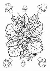 Automne Coloriage Pages Herfstbladeren Mandalas Coloring Fruits Mandala Activité Imprimer Coloriages Fall sketch template