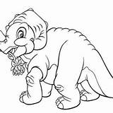 Land Before Time Coloring Family Petrie Cera Eat Jungle Flower sketch template