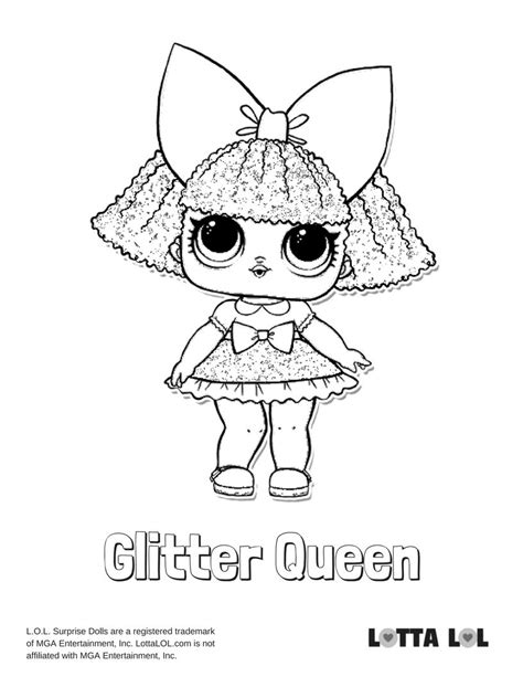 glitter queen coloring page lotta lol coloring pages lol dolls