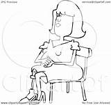 Artificial Prosthetic Leg Sitting Illustration Woman Royalty Clipart Djart Vector sketch template