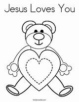 Coloring Jesus Loves Pages Valentine Valentines Kids Twistynoodle Heart Much sketch template
