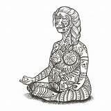 Yoga Mandala Pregnancy Mother Baby Coloring Drawing Etsy Vintage Pages Print Adult sketch template