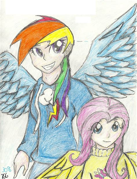Rainbow Dash And Fluttershy Human By Kevgonzalez95 On