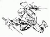 Ninja Turtles Mutant Leonardo Tmnt Coloringhome Raphael sketch template