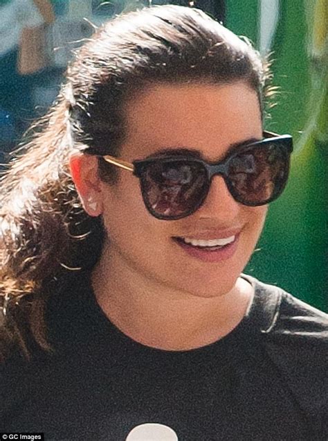 lea michele bumps into busy phillipps and husband as they