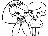 Groom Bride Coloring Pages Beautiful Ages Charming Romantic sketch template