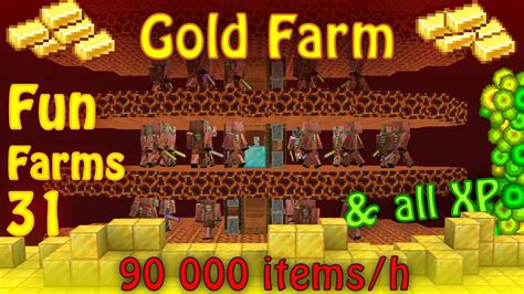 simple  powerful gold farm  minecraft fun farms  youtube