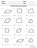 Quadrilaterals Worksheet Quadrilateral Geometry Worksheets Angles Polygons Classifying Identifying Polygon Maths Homework Classify Kites Mathematics Chessmuseum Sheets Formulas Parallelogram Identify sketch template