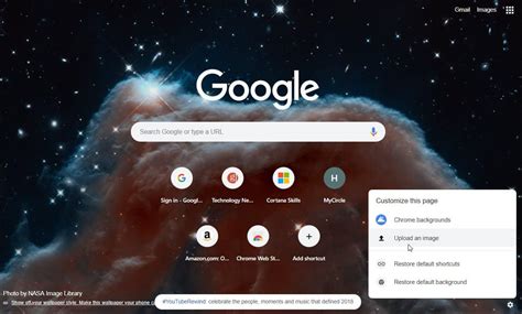 set  custom picture  chrome  tab page background