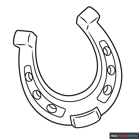 horseshoe coloring page easy drawing guides