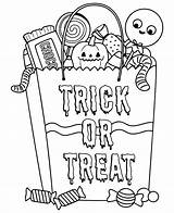 Halloween Coloring Candy Pages Printable Printables Trick Treat Printablee sketch template