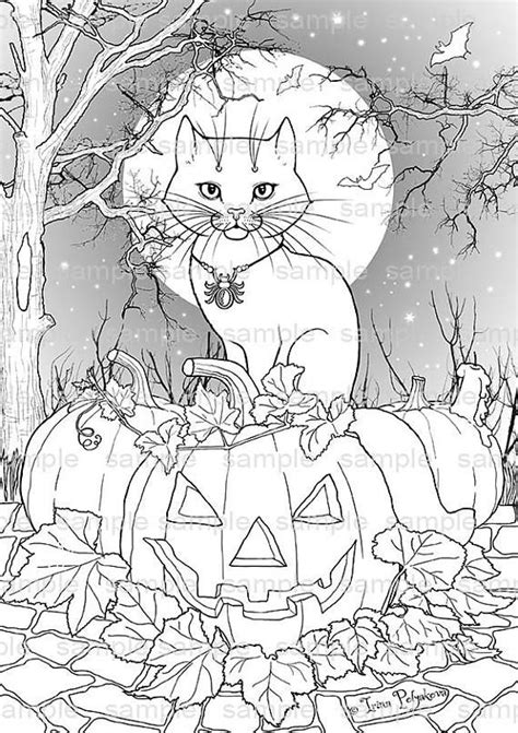 coloring page  cat coloring pages halloween